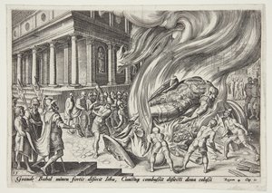 Jeú destruindo o templo e a estátua de Baal
