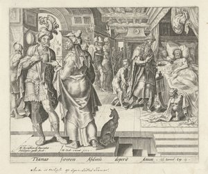 Jonadab aconselha Amnon
História de Tamar e Amnon (título da série) de Philips Galle