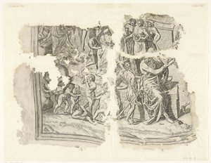 Canto inferior esquerdo de uma impressão da cena de Cebes
Tabula Cebetis Carta Vitae (título original) de Philips Galle