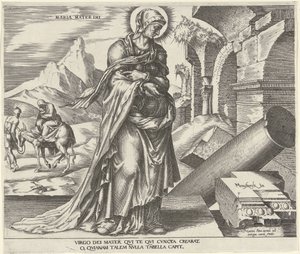 Maria
Maria Mater Dei (título sobre o objecto)
Oito mulheres famosas do Antigo e do Novo Testamento (título da série) de Philips Galle