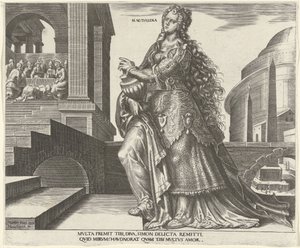 Maria Madalena Madalena (título no objeto) Oito Mulheres Famosas do Antigo e do Novo Testamento (título da série) de Philips Galle