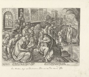 Paulo converte as mulheres de Filipos Atos dos Apóstolos (título da série) Acta Apostolorum (título da série) de Philips Galle