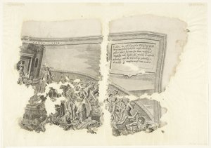 Canto superior direito de uma impressão da cena de Cebes
Tabula Cebetis Carta Vitae (título sobre o objecto) de Philips Galle