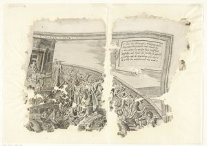 Canto superior direito de uma impressão da cena de Cebes
Tabula Cebetis Carta Vitae (título sobre o objecto) de Philips Galle