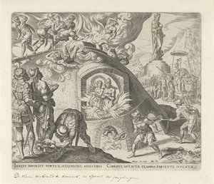 Shadrach, Meshach e Abednego são atirados para o fogo
História de Shadrach, Meshach e Abednego (título da série) de Philips Galle