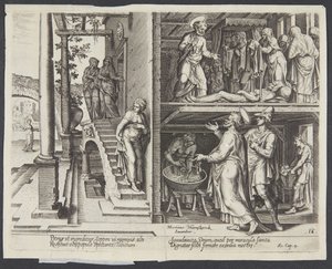 São Pedro levantando Tabita em Jope de Philips Galle