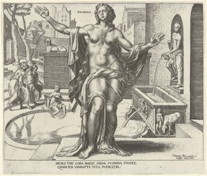 Susanna
Svsanna (título sobre o objecto)
Oito mulheres famosas do Antigo e do Novo Testamento (título da série) de Philips Galle