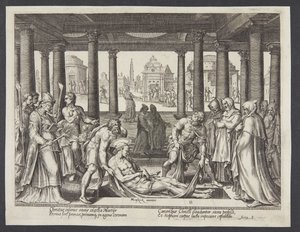 O enterro de Santo Estêvão de Philips Galle