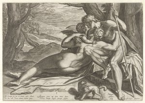 Vénus e Adónis com Amor
A história de Adónis (título da série) de Philips Galle