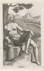 Waternimf Lerna Lerna (título no objeto) Stroom- a waternymph (título da série) Nympharum oceanitidum, Ephydridum potamidum naiadum (título da série)