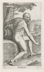 Waternimf Venus Acidalia
Acidalia (título sobre o objecto)
Stroom- en waternimfen (título da série)
Nimpharum oceanitidum, ephydridum potamidum naiadum (título da série) de Philips Galle