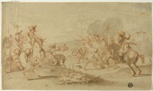 Cavalaria em batalha de Philips Wouwerman