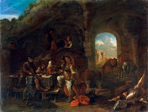Cena da taberna, c1640-1665 de Philips Wouwerman
