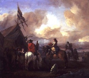 Cavalaria em um acampamento militar (painel)