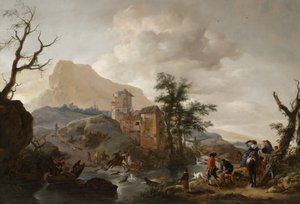 Caça ao Cervo em um rio, c.1650-1655 de Philips Wouwerman