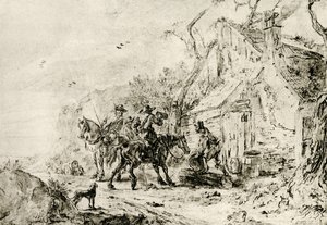 Pare na taberna de Philips Wouwerman