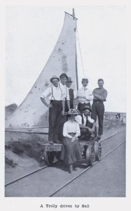 Um Carrinho movido a Vela (foto a p/b) de Photographer Australian