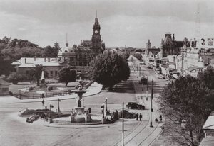Uma vista de Bendigo, Victoria (foto a p/b) de Photographer Australian