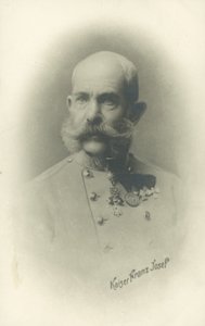 Imperador Francisco José I da Áustria (fotografia a preto e branco)