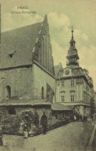 Antiga Sinagoga Nova, Praga (fotografia a preto e branco)
