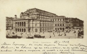 Ópera Estatal de Viena (fotografia a preto e branco)
