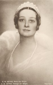Astrid da Suécia, rainha dos belgas, consorte de Leopold III da Bélgica (foto a p/b)