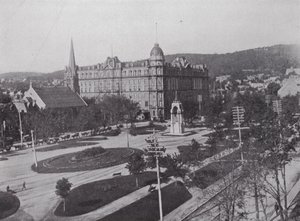 Dominion Square e Windsor Hotel, Montreal (foto a p/b) de Photographer Canadian