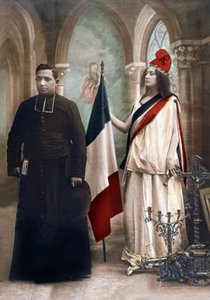 Alegoria da separação entre Igreja e Estado em 1905, ilustração de 1907 (foto colorida)