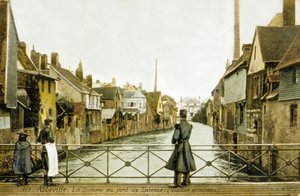Rio Somme e a ponte de Talence, Abbeville, França