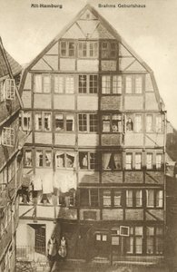 Local de nascimento de Johannes Brahms, Hamburgo, Alemanha (foto a p-b) de Photographer German
