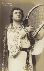 Carl Schroth, cantor de ópera alemão como Tannhauser (foto a p/b) de Photographer German