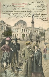 Casal na Ringstrasse, Viena (foto a cores) de Photographer German