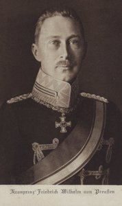 Príncipe herdeiro Wilhelm, filho mais velho do Kaiser Wilhelm II da Alemanha (foto a p/b) de Photographer German