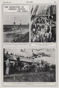 Partida das tropas alemãs para a China para reprimir a Rebelião Boxer, Agosto de 1900 (foto a p/b) de Photographer German