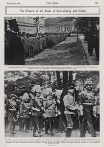 Funeral de Alfred, Duque de Saxe-Coburg e Gotha, segundo filho da Rainha Vitória e do Príncipe Alberto, Coburg, Alemanha de Photographer German