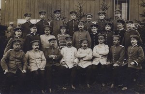 Grupo de oficiais do exército alemão (foto a p/b) de Photographer German