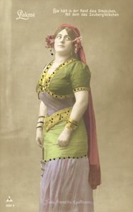 Hedwig Franzillo Kauffman como Lakme (foto colorida) de Photographer German
