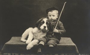 Menino com cão (foto a p/b) de Photographer German