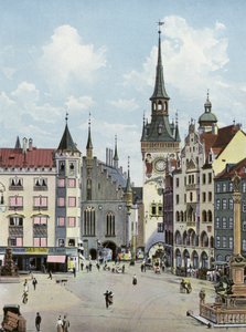 Munique: Marienplatz com a Câmara Municipal Velha (foto) de Photographer German
