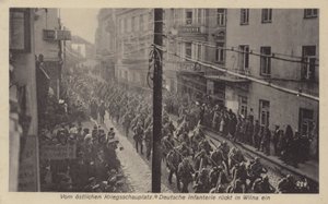 Ocupação de Vilnius, Lituânia, pelas tropas alemãs durante a Primeira Guerra Mundial de Photographer German