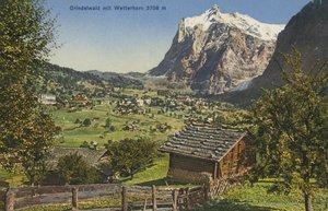 Grindelwald e Wetterhorn, Suíça (fotografia a cores) de Photographer Swiss
