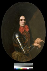 Retrato de um cavalheiro com armadura e um lenço vermelho, 1650-70