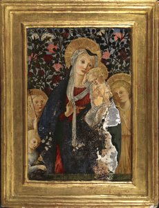 Virgem e Criança com o infante São João, Santa Isabel e uma criança com um vaso de lírios, 1450-59