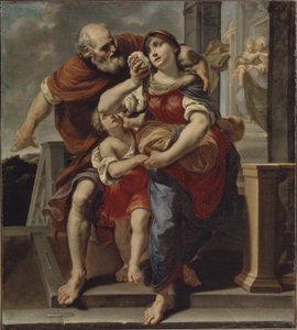 Hagar deixa a casa de Abraão de Pier Francesco Mola