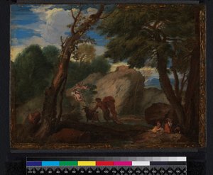 Paisagem com figuras mitológicas, antes de 1666 de Pier Francesco Mola