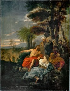 Saint Jean-Baptist prechant dans le desert - São João Batista pregando no deserto ... de Pier Francesco Mola