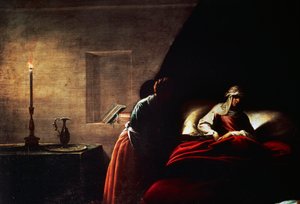 Nascimento da Virgem, de Pier Francesco Mazzucchelli conhecido como il Morazzone (1573-1626), pintura, Igreja de Santa Maria di Loreto, Arona, Novara, Itália.