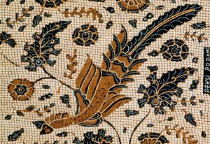 Batik com design tradicional chamado peksi podang, Surakarta, Java, Indonésia, Detalhe de Blaise Nicolas Le Sueur