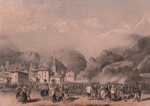 Bivouac das tropas francesas em Susa, Piemonte de Blaise Nicolas Le Sueur