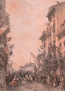 Entrada do Rei Vittorio Emanuele II em Brescia, Lombardia de Blaise Nicolas Le Sueur
